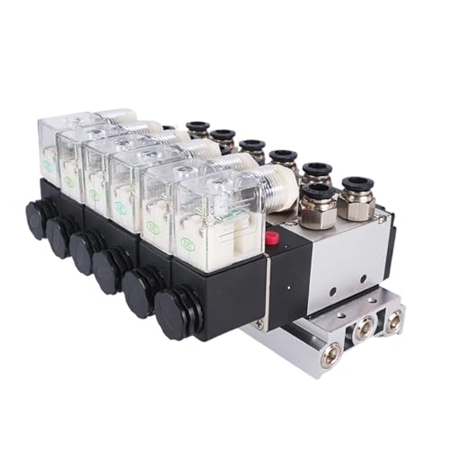 Électrovanne pneumatique 4V210-08 24V DC avec embase 5 stations et raccords 8mm