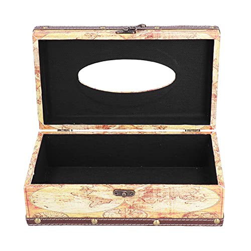 Tissue Organizer Box Composiet Hout Leer Afgeronde Randen Premium Textuur Britse Stijl Tissue Box Cover voor Woonkamer… - Afbeelding 8