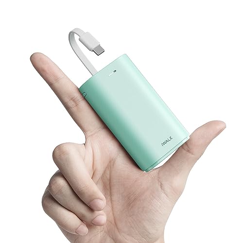 iWALK Portable Charger 9000mAh Ultra-Compact Power Bank with Built-in Cable,Small External Battery Pack Compatible with iPhone 14/14 Plus/14 Pro Max/13/13 Mini/13 Pro Max/12/12/Pro/11/XR/XS/X/8/7/6