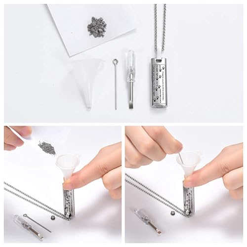 Einäscherung Schmuck Urne Halskette für Asche, Haustier Pfote drucken Memorial Anhänger für Hund Katze Asche Keepsake Medaillon für Männer für Frauen