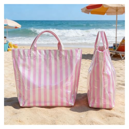 Bolso tote a rayas, ligero y de gran capacidad miniatura 3