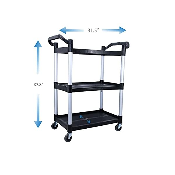 Plastic-Utility-Cart-with-Wheels-Lockable-Heavy-Duty-Restaurant-Cart-Service-Cart-forHomeOfficeWarehouseKitchenWorkshop390-Lbs2-Handles-Black Plastic-Utility-Cart-with-Wheels-Lockable-Heavy-Duty-Restaurant-Cart-Service-Cart-forHomeOfficeWarehouseKitchenWorkshop390-Lbs2-Handles-Black