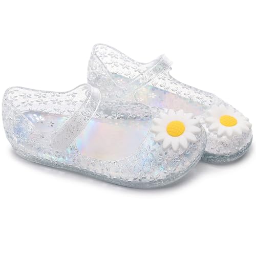Toddler Girl Floral Jelly Sandals Kids Cute Flower Mary Jane Shoes Party Closed Toe Princess Flat Sandal with Strap3