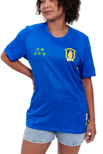 Amazon.com.br: Camiseta Brasil Unissex Azul Gola U Dry Fit Leve Respirável | Produto Oficial Licenciado Copa do Mundo FIFA 26™ - Tamanho GG