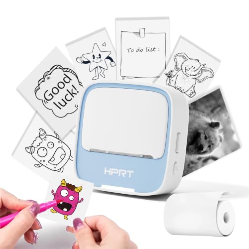 Image of HPRT S1 Bluetooth Thermal Label Printer,Portable Mini Inkless Sticker Maker | Label Maker with 1 Roll Paper,Compatible with iPhone&Android,for Home, School, Office, Travel, Kids. App with Templates