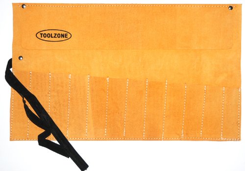 Toolzone 9363783 12 Pocket Leather Tool / Chisel Roll,Gold