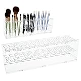 ACRNIGHEET Acrylic Paint Brush Holder, 125 Holes Brush Organizer, Multi-functional 7 Compartmen Storage Rack for Brushes Pen Pencil Artist