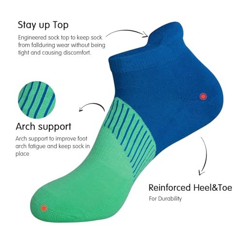 JOYNÉE Mens Athletic Ankle Sports Running Low Cut Socks for Men 6 Pairs2