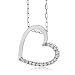Produktbild Miore Kette - Halskette Damen mit Herz 925 Sterling Silber Kette Diamant Brillianten 0.10 ct 45 cm