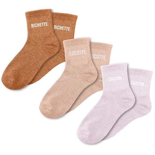 Chaussettes paillettes coffret trio STC bichette pour femme