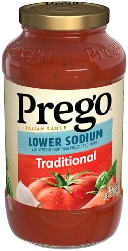 Prego Traditional Lower Sodium Pasta Sauce, 23.5 oz Jar