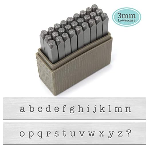 ImpressArt - Typewriter Font Metal Letter Stamps, 3mm Lowercase Steel Alphabet Punch Set for Imprinting in Soft Metals, Leather and Wood