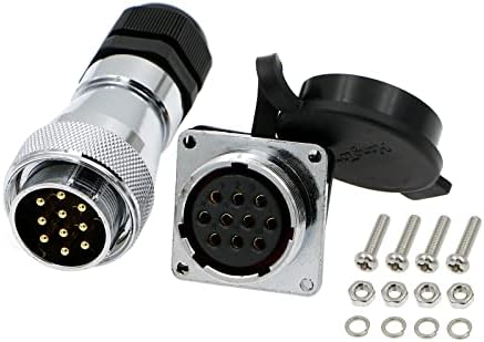 Alvins WF28 10 Pin Industrial Electrical Power Cable Connector,IP67 Aviation Male Plug Female Socket Waterproof Connector(1PC, 10 Pin)