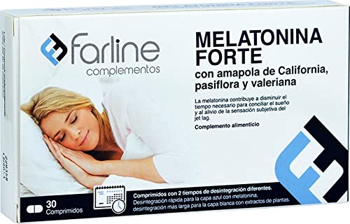 Melatonina Forte Farline 1,85 mg 30 comprimidos bicapa con liberación independiente Cover
