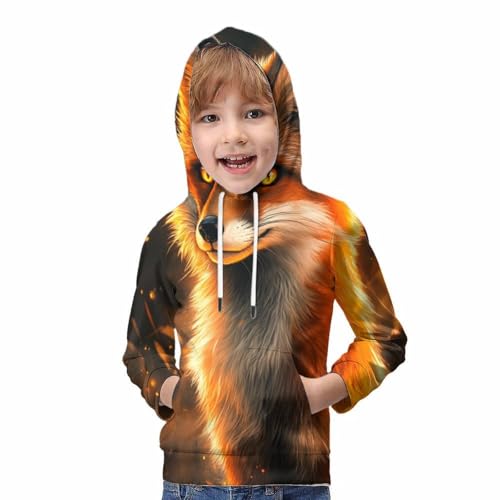 Sweat à capuche enfant Fiery Fox style décontracté - 5