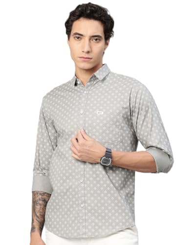 Image of Majestic Man Custom Abstract Printed Pure Cotton Slim Fit Casual Shirt