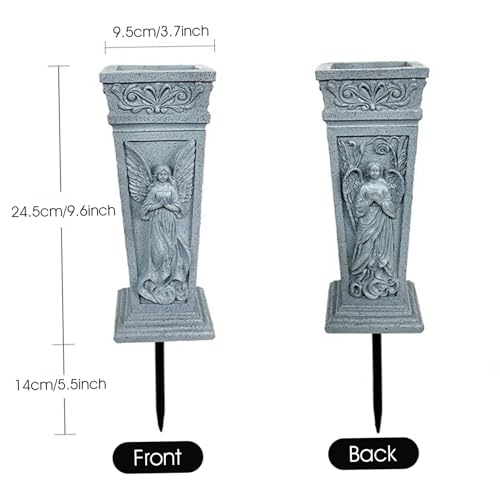 Vase de cimetière anti-vent avec pointe de sol pour stabiliser les fleurs - 4