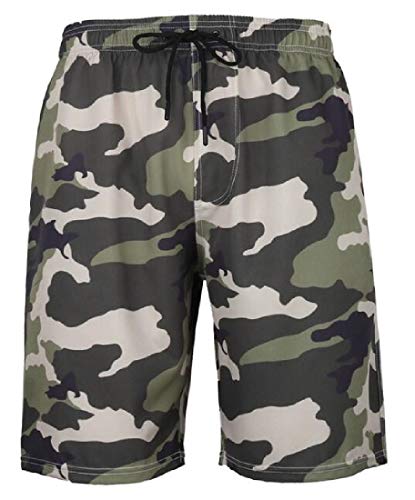 Bermuda de praia masculina WAWAYA de secagem rápida com cordão e shorts de praia, 1, XL