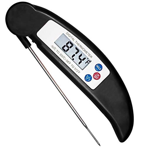 Thermomètre numérique viande et barbecue avec sonde pliable noire de 4,3 pouces