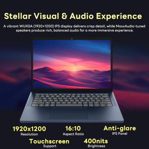 Image of Lenovo IdeaPad Slim 3 14 inch 2K Touch Chromebook, MediaTek Kompanio 540, 4GB LPDDR5X, 224GB Storage (64GB eMMC+160GB Docking Station), ARM Mali-G57 MC2 Graphics, 720p Webcam, Wi-Fi 6E, Chrome OS, Blue