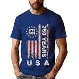 ATOPICK 250 Anniversary USA Shirts: 1776-2026 250th Birthday Patriotic American Flag T-Shirt 4th of July Shirt