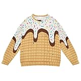 Plaaee Chocolate White Glaze Ice Cream Kids Sweatshirts Crewneck Shirt Pullover Sweatshirts for Boys Girls 4T