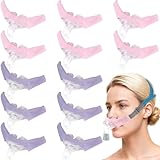 Nuanchu 12 Pcs Nasal Pillow Liner for CPAP Cushion Nasal Cushion Pillow Covers Cotton Liners Skin Sleep Protector Compatible Comfort Reusable Reduce Noisy Air Leaks and Irritation (Pink,Purple)