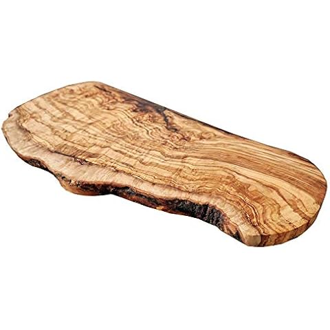 NATUREHOME Olive Wood Chopping Board in Natural Cut 40 cm Cover