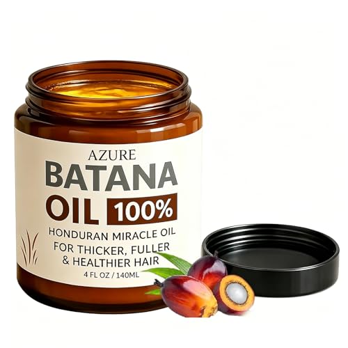 SilkHause Azure Batana Oil for Hair Growth Honduran Miracle Oil Organic 100% Pure Hydrating Oil for Thicker Stronger Hair and Scalp Health 4 Fl Oz (1PC)