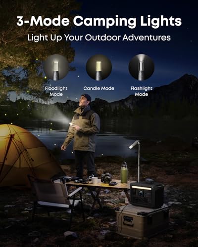 Image of Anker SOLIX C800X Portable Power Station with 100W Solar Panel, 1200W Solar Generator with Camping Lights, 768Wh LiFePO4 Battery for Outdoor Camping, RVs, Road Trip, and Power Outages