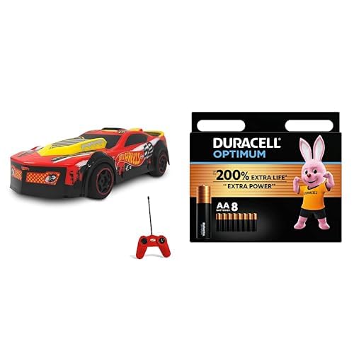 Voiture radiocommandée Hot Wheels Drift Rod 18cm avec 8 piles Duracell Optimum