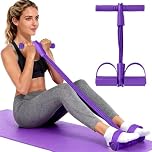 Foot Pedal Resistance Band – 6Tube Sit Up Pull Rope, Multifunction Tension Rope, Home Gym Equipment for Full Body Training& Abs Workout Equipment, Exercise Bands Resistance for Women & Men