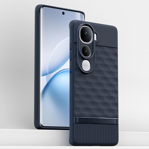 Image of Pikkme Back Cover for Vivo Y400 Pro 5G Soft Grip 3D Hexa Cube Texture Silicone Bumper Case (Blue)