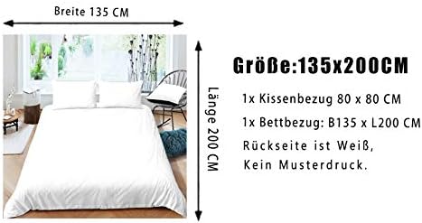 Homemissing Unicorn Bed Linen Set 135 x 200 cm for Children Girls Bedroom Decorations Teenagers 3D Pink Unicorn Rainbow Duvet Cover Set Ultra Soft and Fluffy Flower Bed Linen