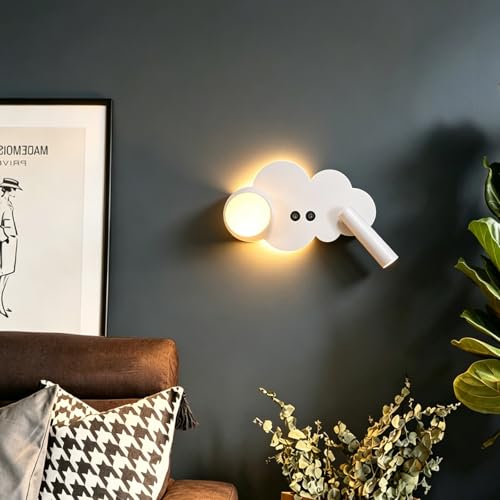 Forma de nube lámparas de pared infantiles LED con interruptor para habitación de niños 6