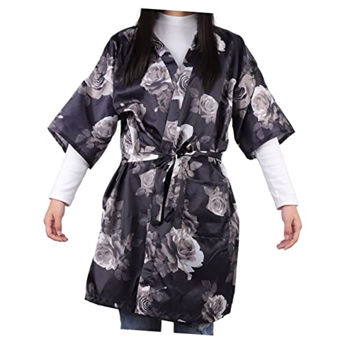 HAPINARY Camice Cliente Salone Vestaglia Cliente Salone Grembiule Tintura Capelli Protezione Abiti Vestito Spa Barbiere Tessuto Confortevole Antiaderente Design Pigiama Cintura Regolabile
