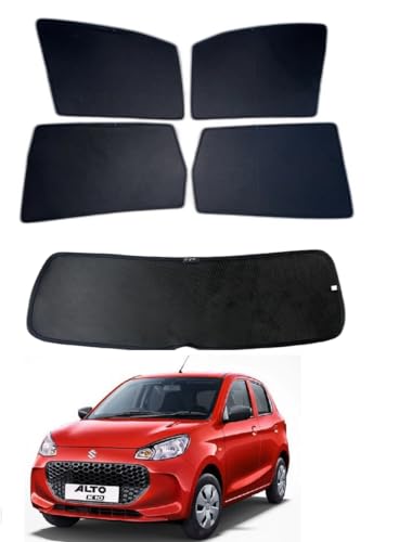 Image of Premium Car Sunshade Fix Type Non-Magnetic Curtain with Rear Dicky Curtain Set of 5pc for New Alto K10 2022