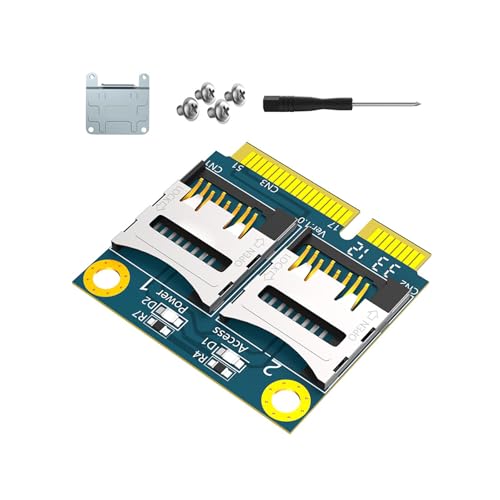 HEEZOU 2 tarjetas MicroSD a MPCIE Pciexpress con adaptador de lector de tarjetas de memoria de medio soporte
