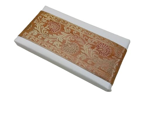 Image of Brocade Ethnic Work 9 Meter Laces and Borders Material for Dresses, Sarees, Lehenga, Suits, Blouses, Dupatta, chunri and Crafts (Mustard Yellow)