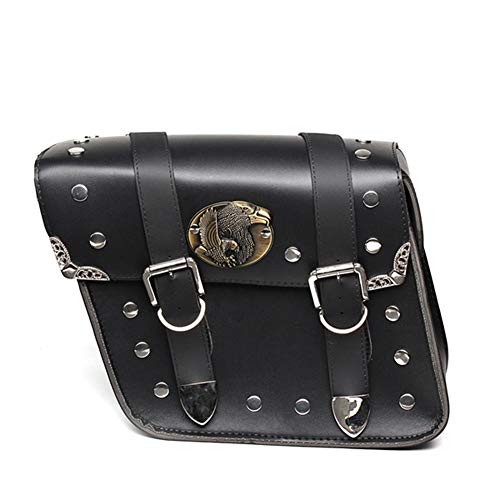Alforjas de motocicleta Akozon, cuero PU, bolsa universal para herramientas, izquierda y derecha, negra
