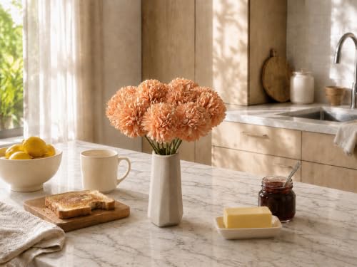 Image of Mandy's 12pcs Artificial Champagne Ball Chrysanthemum Flowers