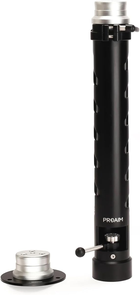 PROAIM Telescopic 27-42" Bazooka for Camera Dolly & Jib, 200kg Euro Mount | Aluminum body with Quick-Lock Lever & ratchet height knob; top/bottom Elemac compatible; adjust without removing camera