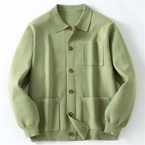 Men Casual Button Front Cardigan Sweater Knitwear Long Sleeve Lapel Lightweight Pullover4