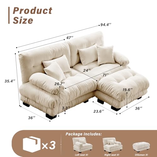 Image of SoarFlash L Shaped Couches for Living Room, Small Sectional Sofa Set with Reversible Chaise, Modern Designed Sleeper Sofas and Modular Couch Function, Suitable for Small Spaces in Apartment, Camel