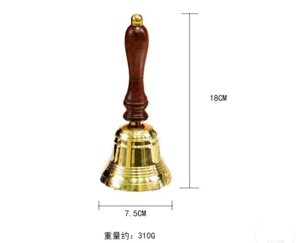 Campana de llamada, Campana de servicio, Campana de mano, Campana de mostrador, Campana de mano de latón macizo Campana de escuela Campana de servicio de llamada con mango de madera Cena, Recepción, C
