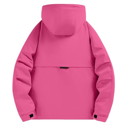 Chaqueta impermeable para mujer con capucha ajustable estilo casual 6