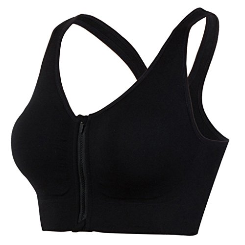 Image of Hiking Gril Women's Zip Front Sports Bra Wireless Post-Surgery Yoga Bras