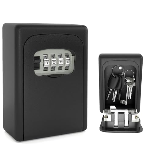 DIYGEEK Schlüsseltresor mit Zahlencode, Schlüsselkasten mit 4-Stelligem Zahlencode, Schlüsselsafe Aussen, Schlüsselbox zur Aufbewahrung von Schlüsseln für Haustüren, Garagen, Schulen und Büros