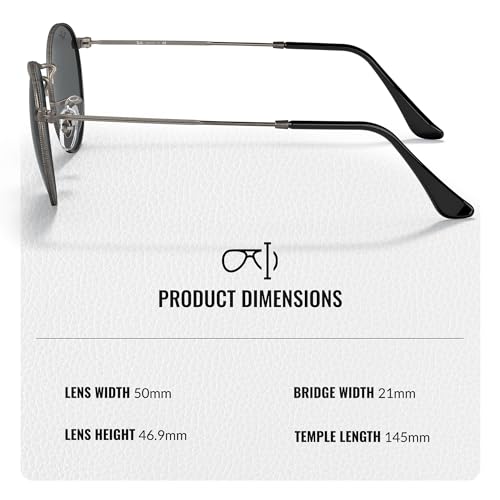 Ray-Ban RB3447 ROUND METAL ANTIQUED Round Shaped Sunglasses for Men & Women with Official RAYBAN Eyewear Kit4