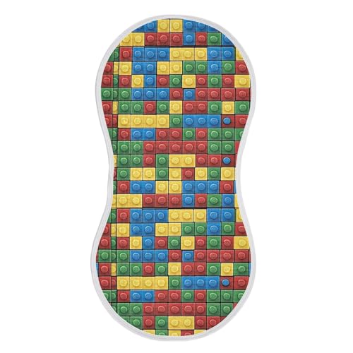 xigua Colorful Brick Pattern Baby Burp Cloths for Newborn Boys and Girls 1 Pack, Soft & Absorbent Cotton Baby Burp Cloth, Baby Washcloths, Newborn Towel, Burp Rags